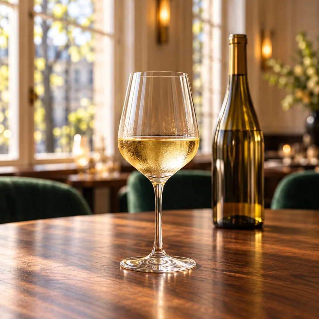 A glass of the house white wine