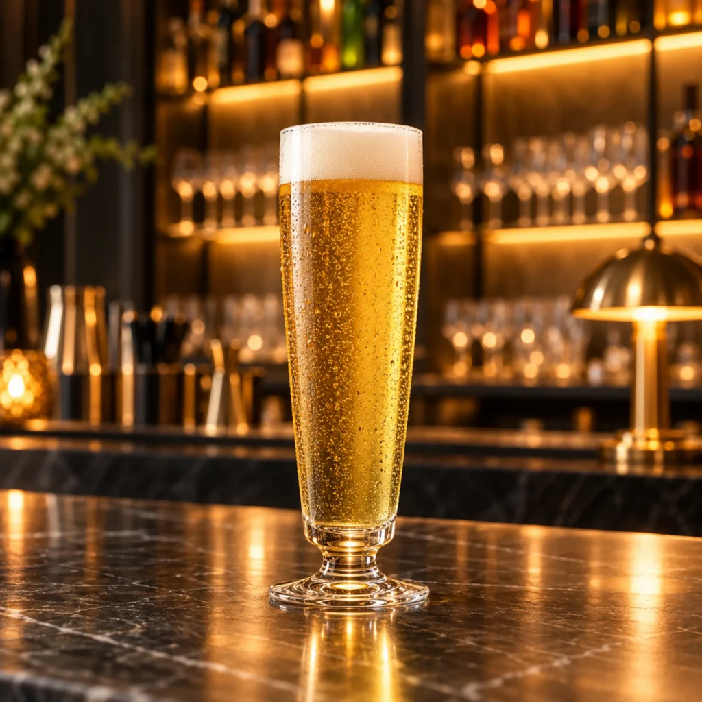A glass of local craft lager