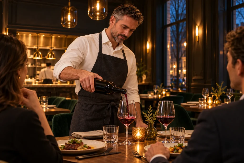 The sommelier at the table