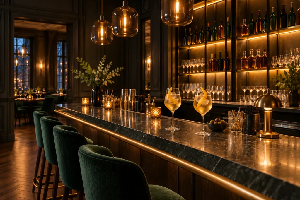 The bar and aperitif counter